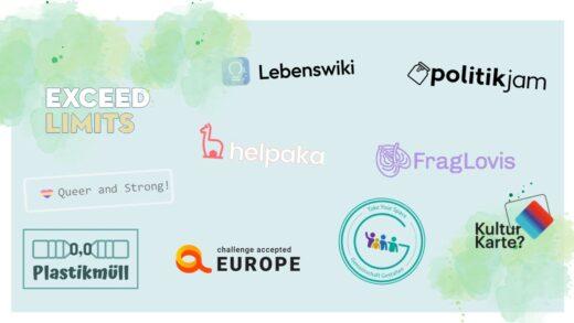 Eine Übersicht aller Projekt-Logos vo, Jugend-Budget
