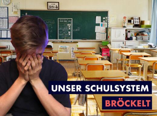 Verzweifelter junger Mann im Klassenzimmer